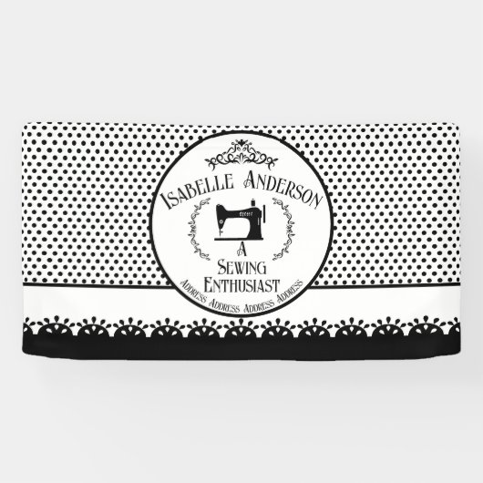 Nähenthusiast Schwarz-weiß Banner (Horizontal)