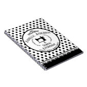 Nähenthusiast Schwarz-weiß Notizblock (Rechte Seite)