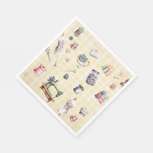 Nähephemere, Nähkreis, Party Serviette (Ecke)