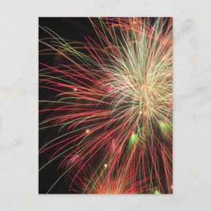 Naher Ablauf von Feuerwerken Postkarte