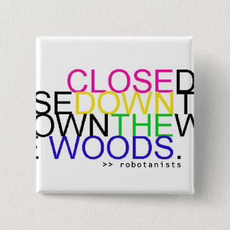 Naher Abstieg das Holz - Regenbogen-Knopf Button