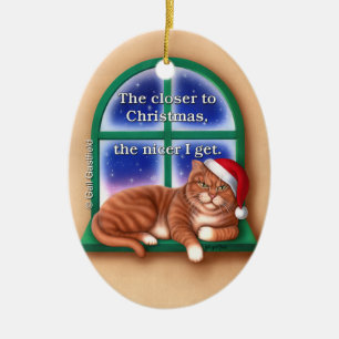 Näher an Weihnachtsverzierung Keramikornament
