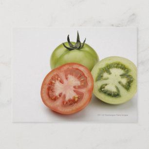 Naher Anbau von drei Tomaten Postkarte