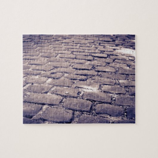 Naher Aufbau der Cobblestone Street Puzzle (Horizontal)