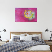 Naher Aufbau von Hibiskus Blume Stamen, Hibiskus Leinwanddruck (Insitu (Schlafzimmer))