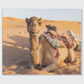 Naher Aufstieg auf Camel in der Oman-Wüste Geschenkpapier (Flach)