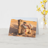 Naher Aufstieg auf Camel in der Oman-Wüste Karte (Gelbe Blume)