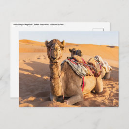 Naher Aufstieg auf Camel in der Oman-Wüste Postkarte
