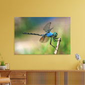 Naher Aufstieg eines blauen Drachen fliegt auf ein Leinwanddruck (Insitu (Wohnzimmer))