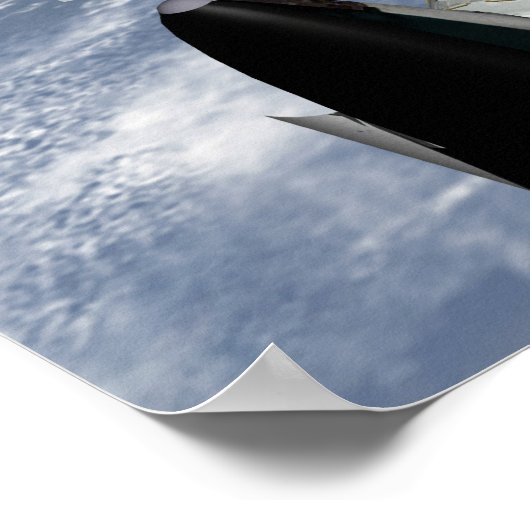 Naher Blick auf das angedockte Shuttle Poster (Ecke)