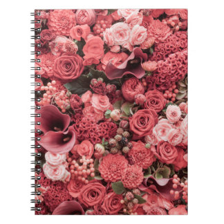 Naher, blumengeschmückter abstrakter Hintergrund. Notizblock