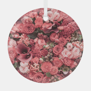 Naher, blumengeschmückter abstrakter Hintergrund. Ornament Aus Glas