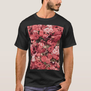 Naher, blumengeschmückter abstrakter Hintergrund. T-Shirt