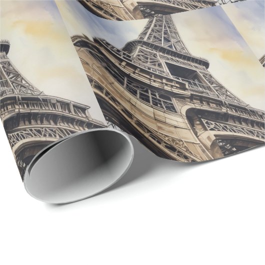 Naher Eiffelturm Paris Liebe City Travel Geschenkpapier (Rolleneckpunkt)