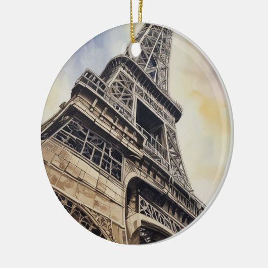 Naher Eiffelturm Paris Liebe City Travel Keramik Ornament (Links)