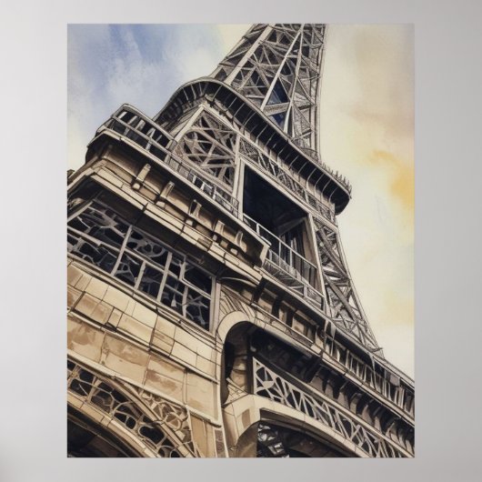 Naher Eiffelturm Paris Liebe City Travel Poster (Vorne)