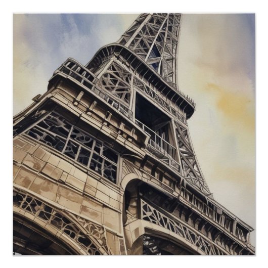Naher Eiffelturm Paris Liebe City Travel Poster (Vorderseite)