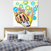 Naher Einsatz der Computermaus Leinwanddruck (Insitu (Schlafzimmer))