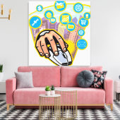 Naher Einsatz der Computermaus Leinwanddruck (Insitu (Wohnzimmer))