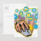Naher Einsatz der Computermaus Postkarte (Vorne/Hinten)