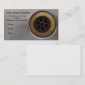 Naher hoher Abflussklempner der Küchenwanne Visitenkarte (Vorne/Hinten)