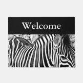 Naher hoher Druck des Zebra - Willkommen Fußmatte (Vorderseite)