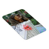 Naher Hund einer Dackel, der in einem Korb sitzt Magnet (Rechte Seite)