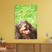 Naher Hund einer Dackel Leinwanddruck (Insitu (Wohnzimmer))