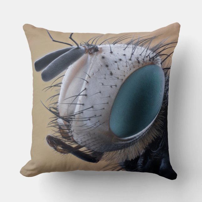 Naher Insektenkopf Kissen (Vorderseite)