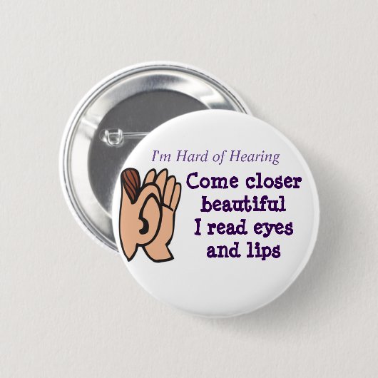 Naher komme ich las Augen- und LippenAbzeichen Button (Vorne & Hinten)