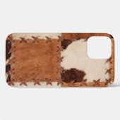 Naher Lederpatchwork mit Textur. Case-Mate iPhone Hülle (Rückseite (Horizontal))