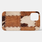 Naher Lederpatchwork mit Textur. Case-Mate iPhone Hülle (Rückseite (Horizontal))