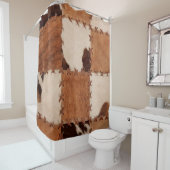 Naher Lederpatchwork mit Textur. Duschvorhang (Beispiel)