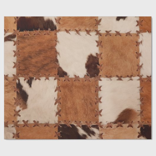Naher Lederpatchwork mit Textur. Geschenkpapier (Flach)
