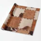 Naher Lederpatchwork mit Textur. Geschenkpapier (Ungerollt)