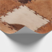 Naher Lederpatchwork mit Textur. Geschenkpapier (Ecke)