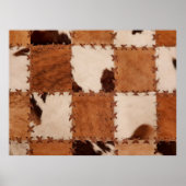 Naher Lederpatchwork mit Textur. Poster (Vorne)