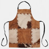 Naher Lederpatchwork mit Textur. Schürze (Vorderseite)