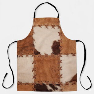 Naher Lederpatchwork mit Textur. Schürze