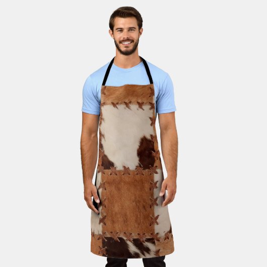 Naher Lederpatchwork mit Textur. Schürze (Getragen)