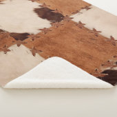 Naher Lederpatchwork mit Textur. Sherpadecke (3/4)