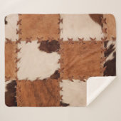 Naher Lederpatchwork mit Textur. Sherpadecke (Vorderseite (Horizontal))