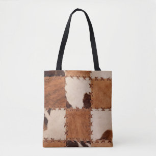 Naher Lederpatchwork mit Textur. Tasche