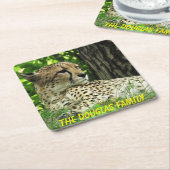 Naher Leopard Rechteckiger Pappuntersetzer (angewinkelt)