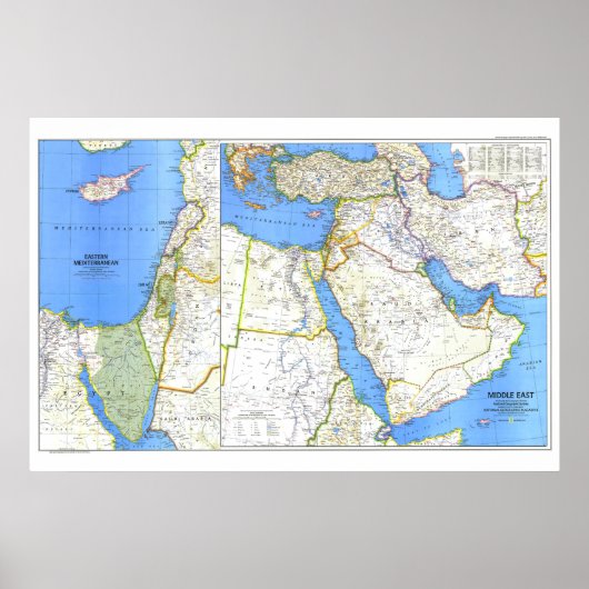 " Naher Osten: 1978 Detaillierte MAP ... Poster (Vorne)