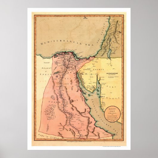 Naher Osten Ägypten Karte - 1800 Poster (Vorne)