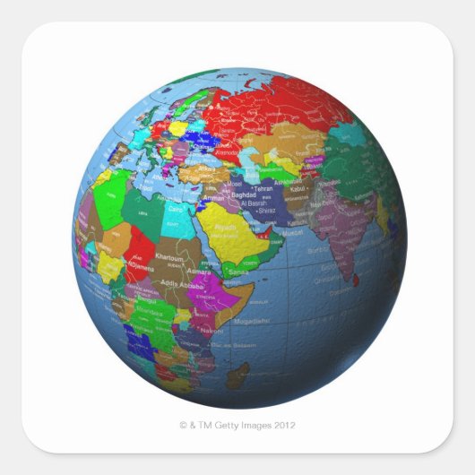 Naher Osten Quadratischer Aufkleber (Vorderseite)
