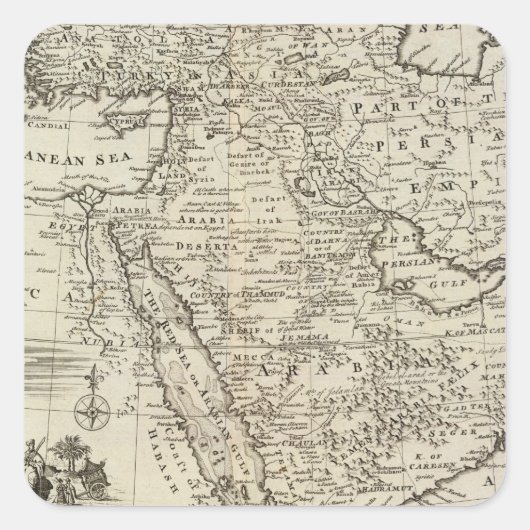 Naher Osten Quadratischer Aufkleber (Vorderseite)