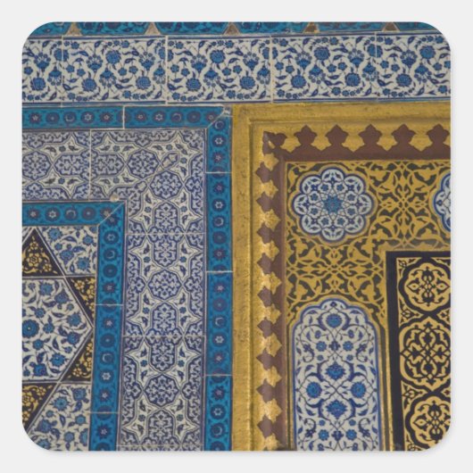 Naher Osten Türkei und Stadt Istanbul mit der Quadratischer Aufkleber (Vorderseite)