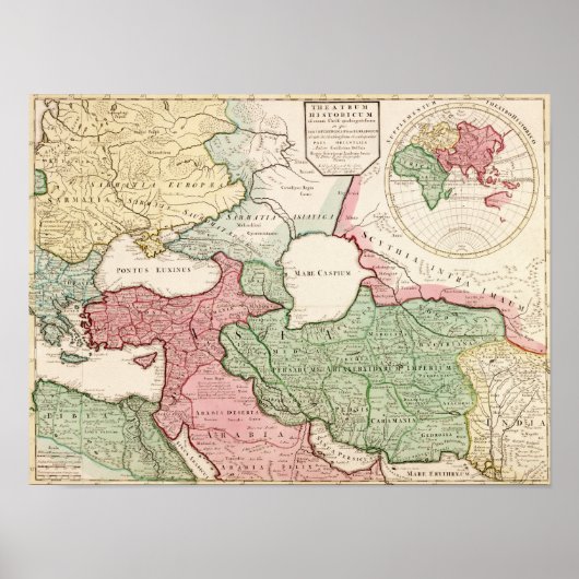 Naher OstenPanoramakarte Naher Osten Poster (Vorne)